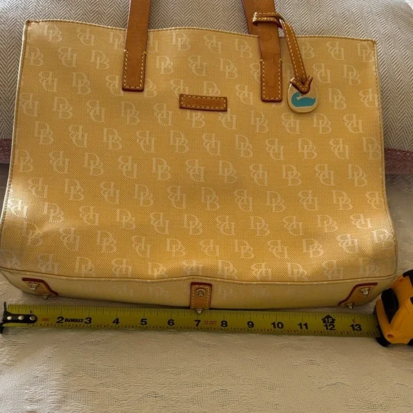 Vintage Dooney & Bourke Brown Monogram Canvas Tote